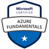 Microsoft Certified: Azure Fundamentals badge image. Issued by Microsoft